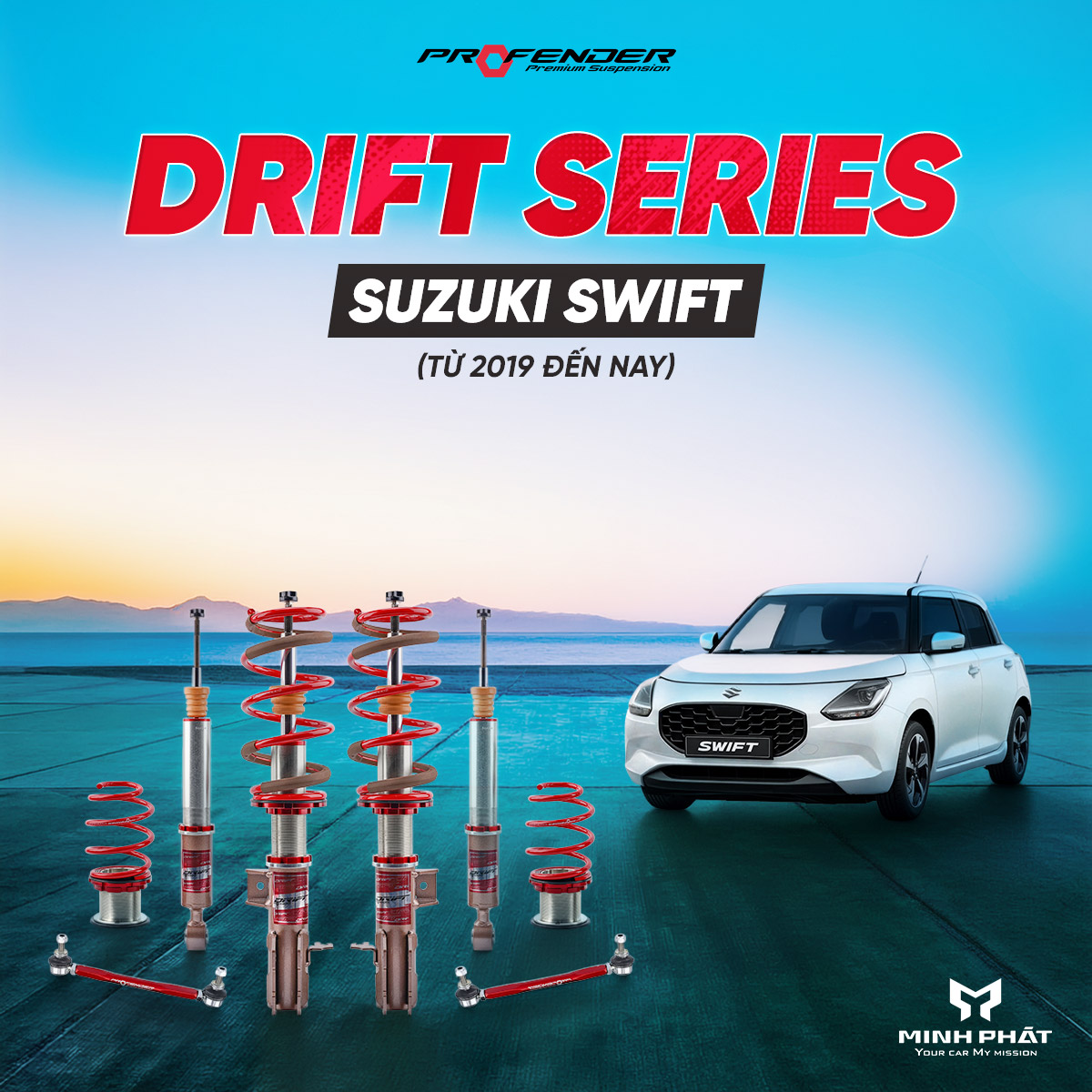 DRIFT-Swift.jpg Phuộc Giảm Xóc Profender Drift Series Cho Suzuki Swift