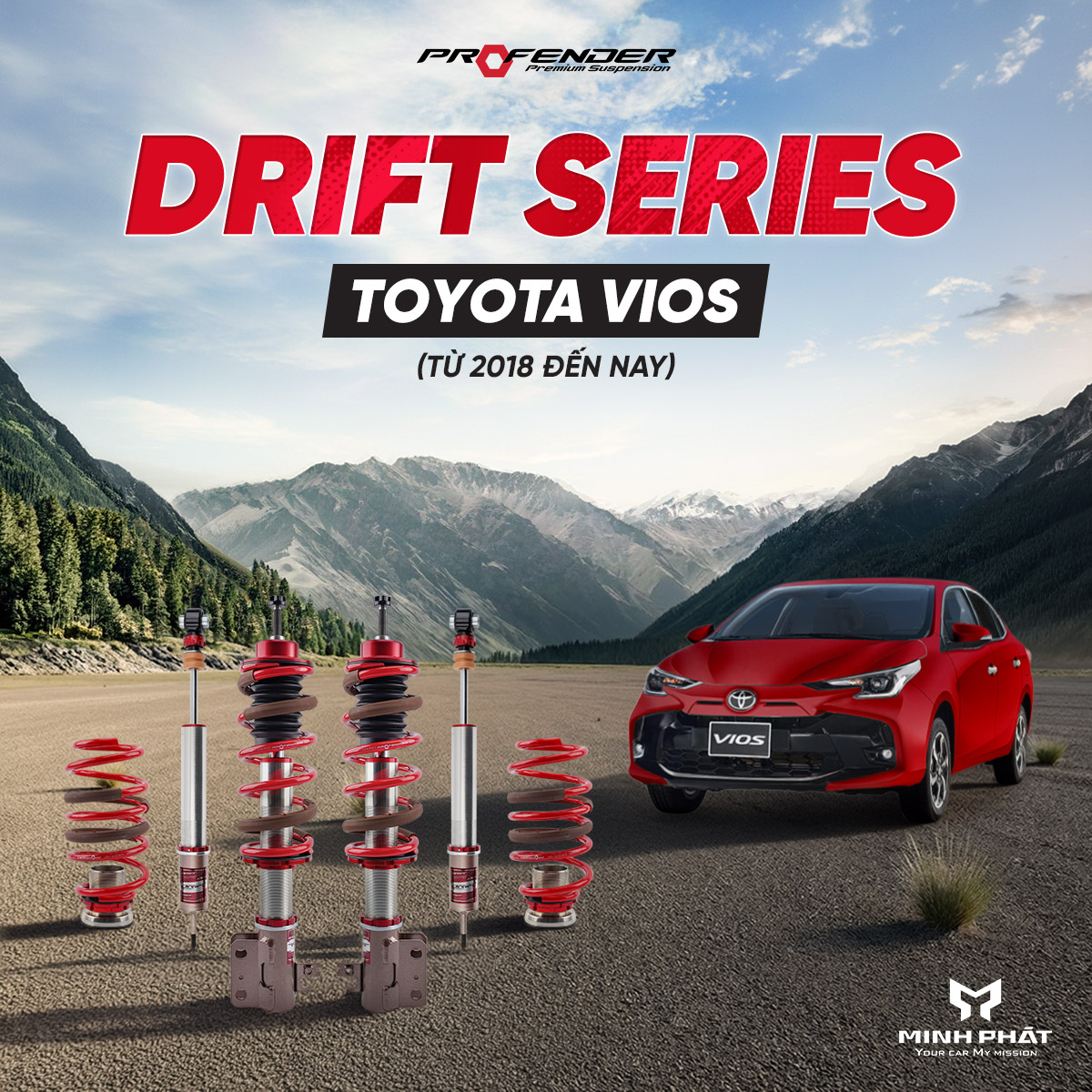 DRIFT-Vios.jpg Phuộc Giảm Xóc Profender Drift Series Cho Toyota Vios