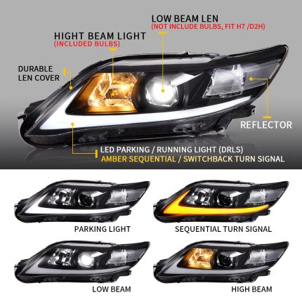 Đèn Pha Projector VLAND Cho Toyota Camry 2009-2011 – Xi Nhan Tuần Tự — ảnh 2