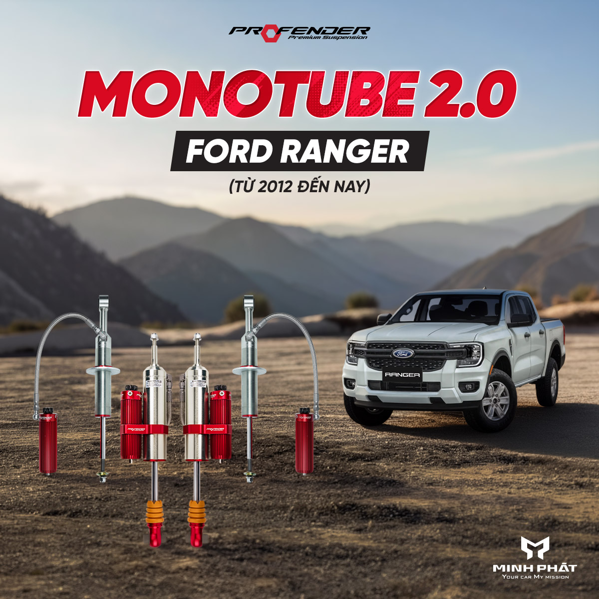 Mono20-Ranger.jpg Phuộc Giảm Xóc Profender Monotube 2.0 Cho Ford Ranger