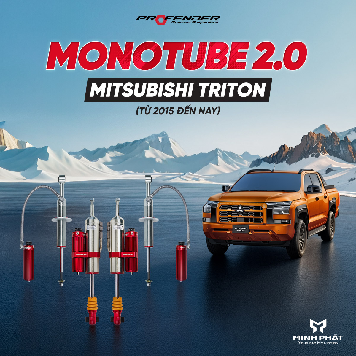 Mono20-Triton.jpg Phuộc Giảm Xóc Profender Monotube 2.0 Cho Mitsubishi Triton