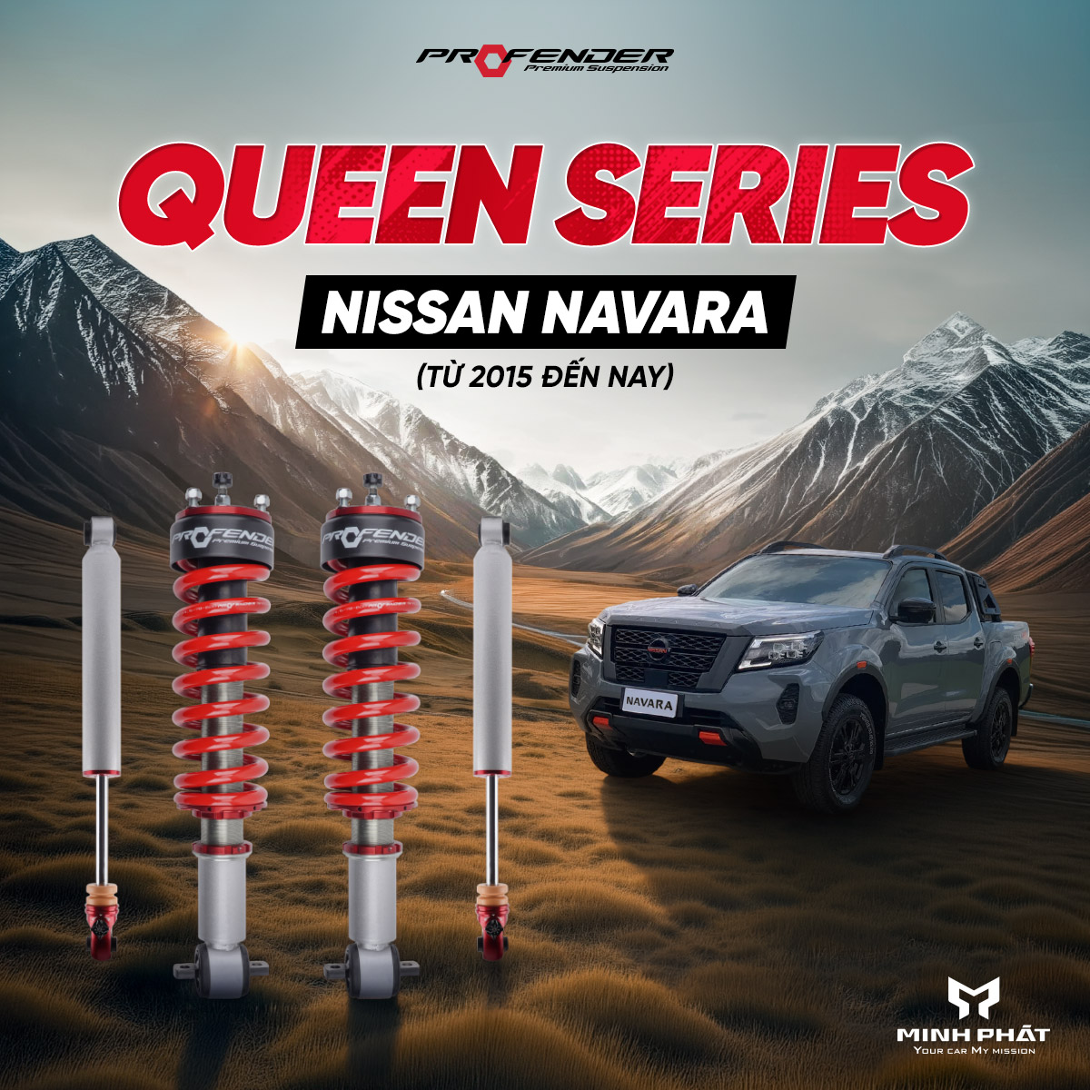 Queen-Series-Navara.jpg Phuộc Giảm Xóc Profender Queen Series Cho Nissan Navara