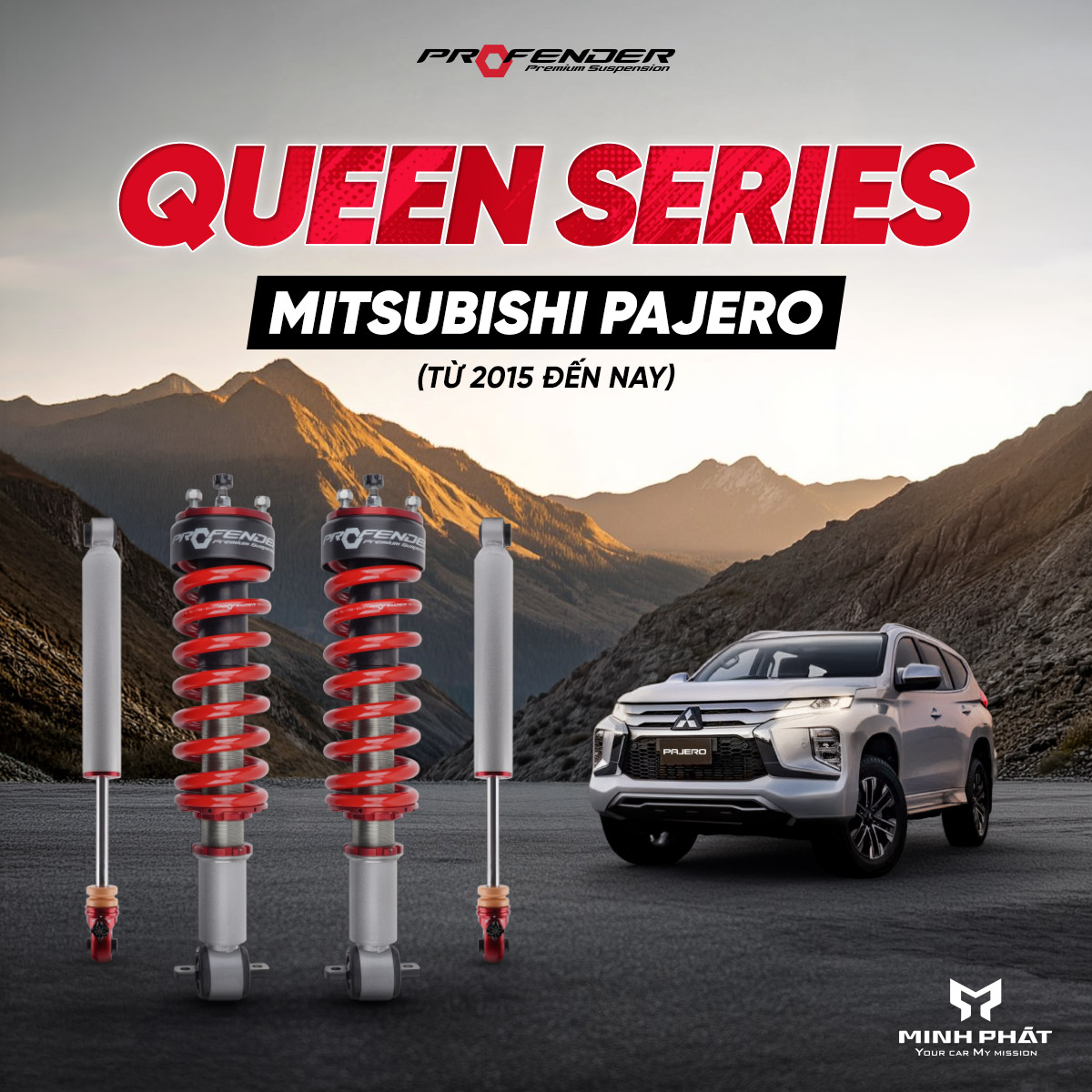 Queen-Series-Pajero.jpg Phuộc Giảm Xóc Profender Queen Series Cho Mitsubishi Pajero