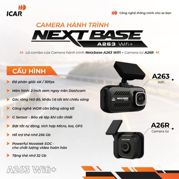 Camera hành trình Nextbase A263 Wifi+