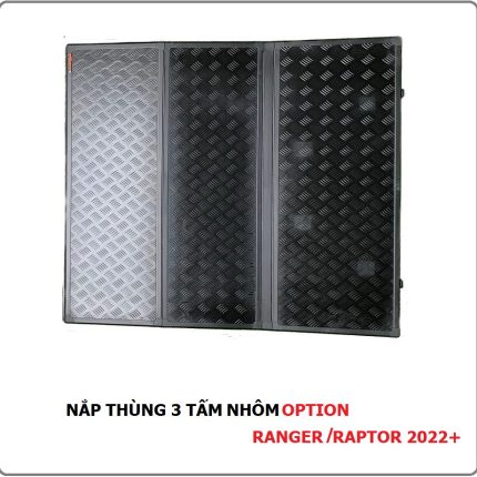 Nắp thùng 3 tấm nhôm cho Ford Ranger Stormtrak